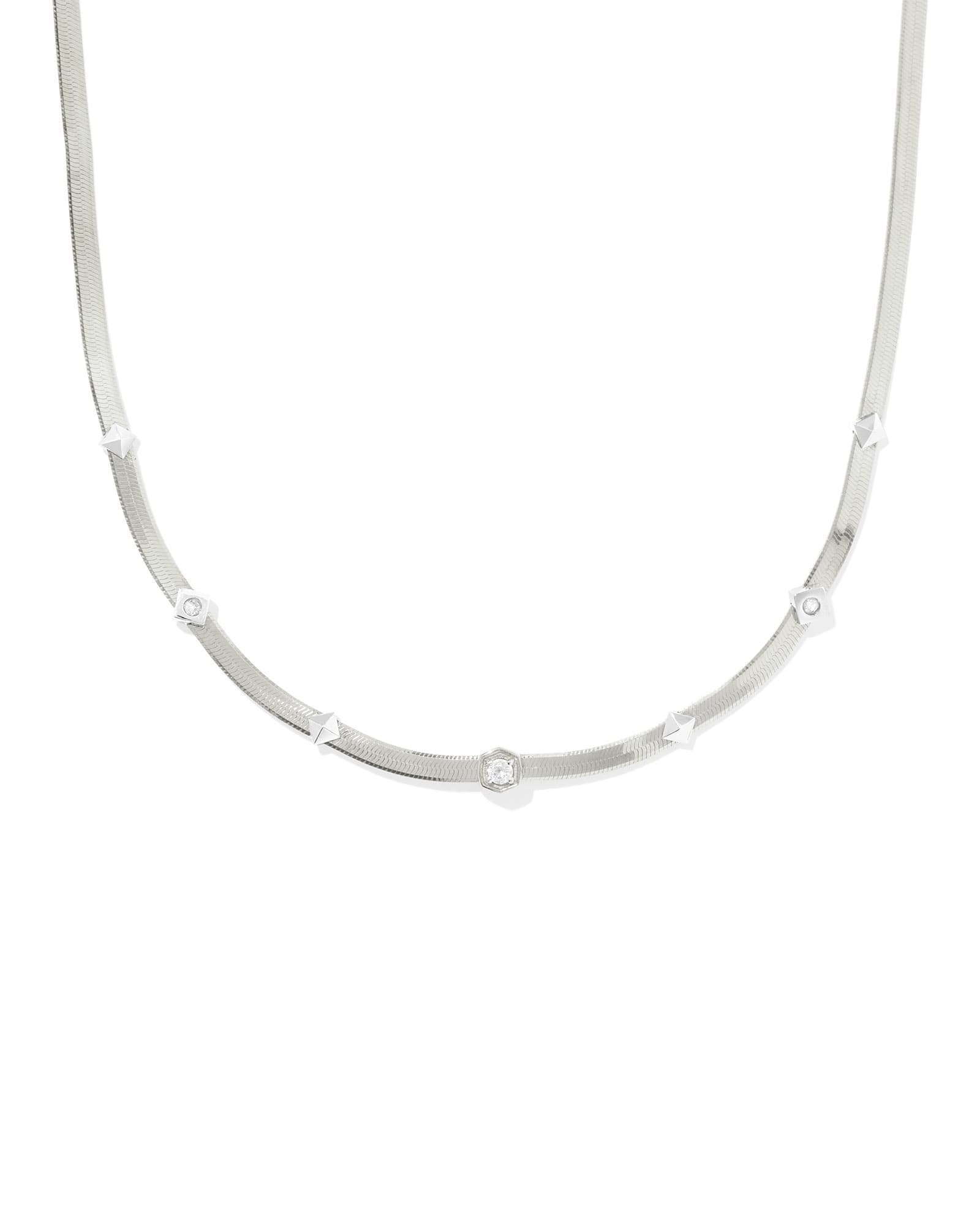 Kendra Scott Virginia Sterling Silver Chain Necklace in White | Topaz